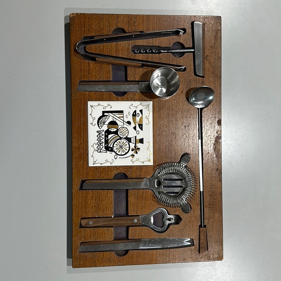 Vintage cocktail bar set. Made in Japan, stainless steel. - Picture 1 of 2